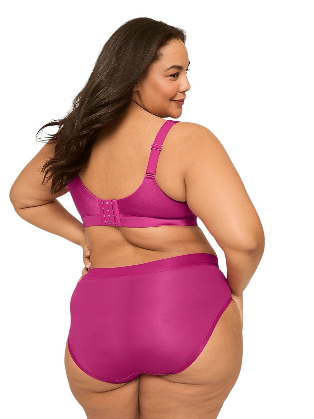 CACIQUE Comfort Bliss Lightly Lined Balconette Bra in Magenta Petal - Picture 3 of 12